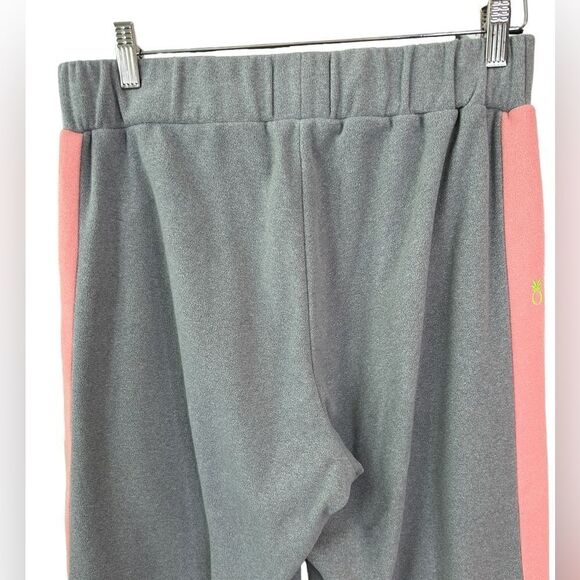 Dudley Stephens Wide Leg Pull On Fleece Pant w/ Pockets Grey Pink Stripe Size L - Picture 8 of 13